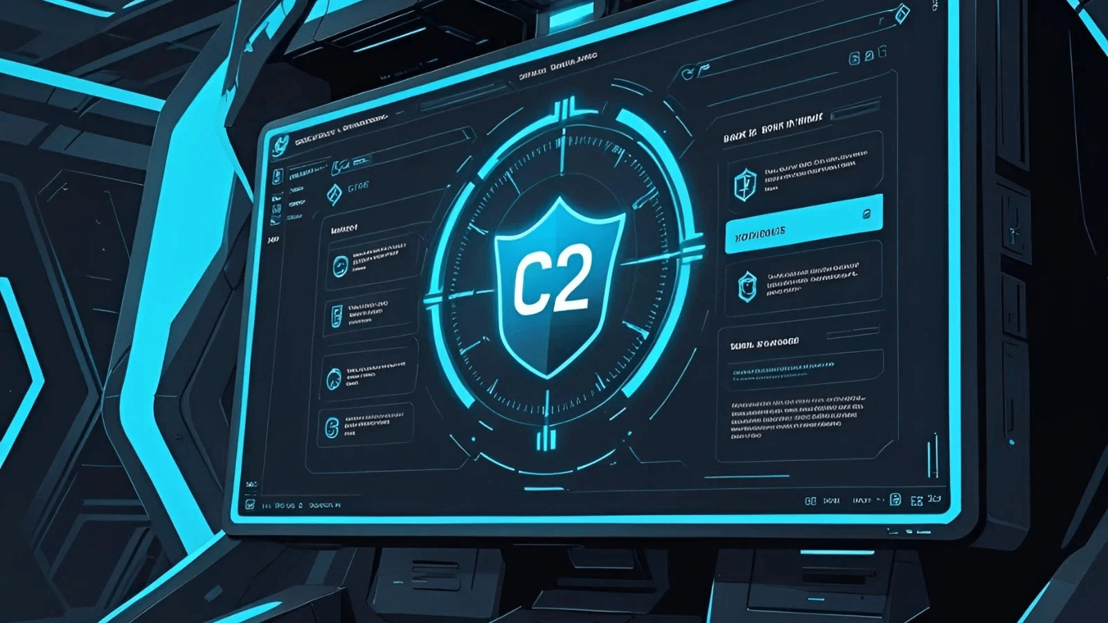Image of a computer screen showing that command and control have been established.